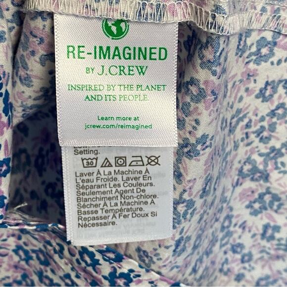 J. Crew Shirt Blue size Small Purple Floral Cotton Poplin Button Up calico print - Picture 6 of 6